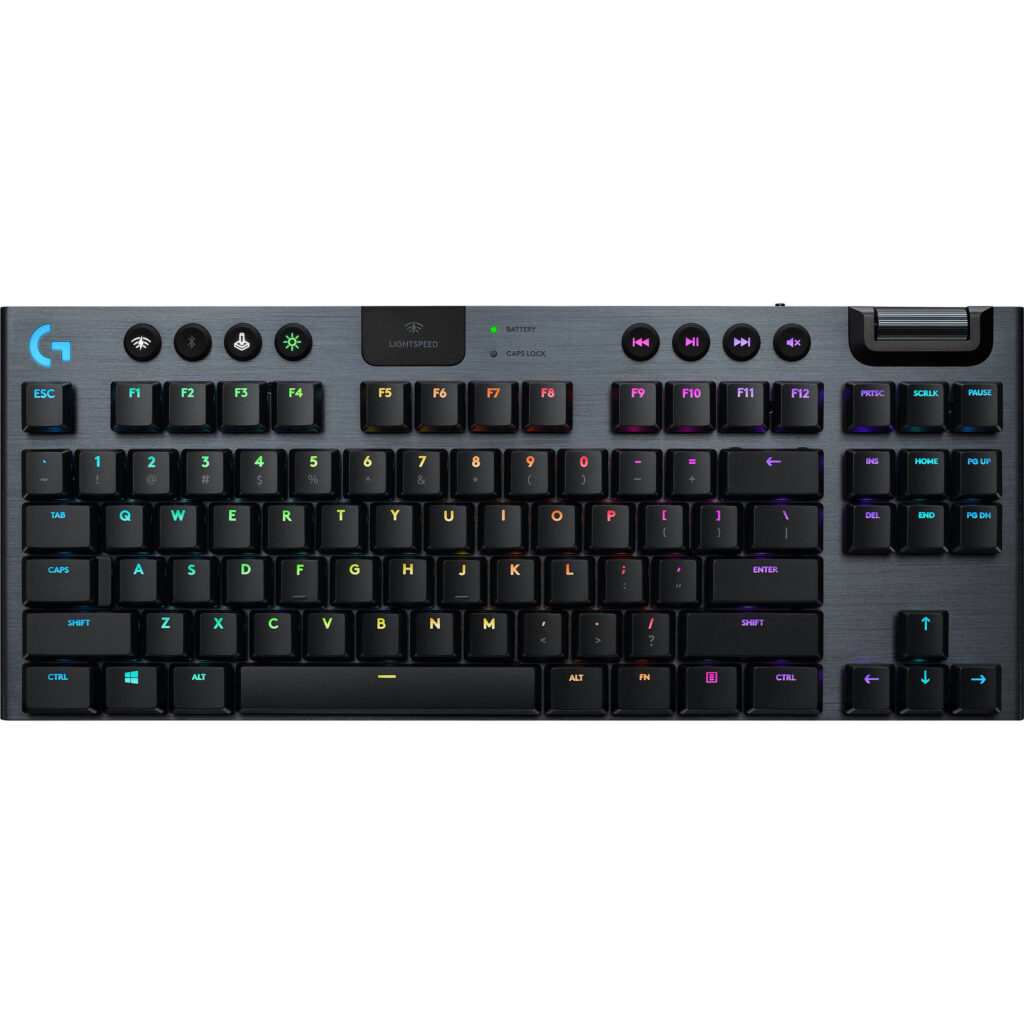 Logitech G915 TKL Tenkeyless Lightspeed Wireless RGB Mechanical Gaming Keyboard – Tactile – Black