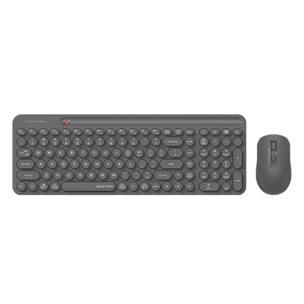 A4tech FG3300 Air2 Fstyler 2.4G Wireless Power-Saving QuietKey 2-Zone Combo Set (FGK33+FG16S Air2), US Layout – Grey