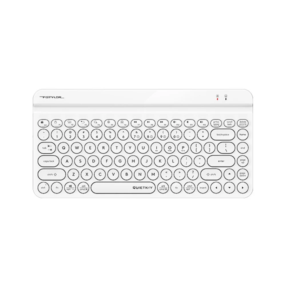 A4tech FBK30 Fstyler Bluetooth & 2.4G Quiet Key Keyboard, USB, US Layout – White