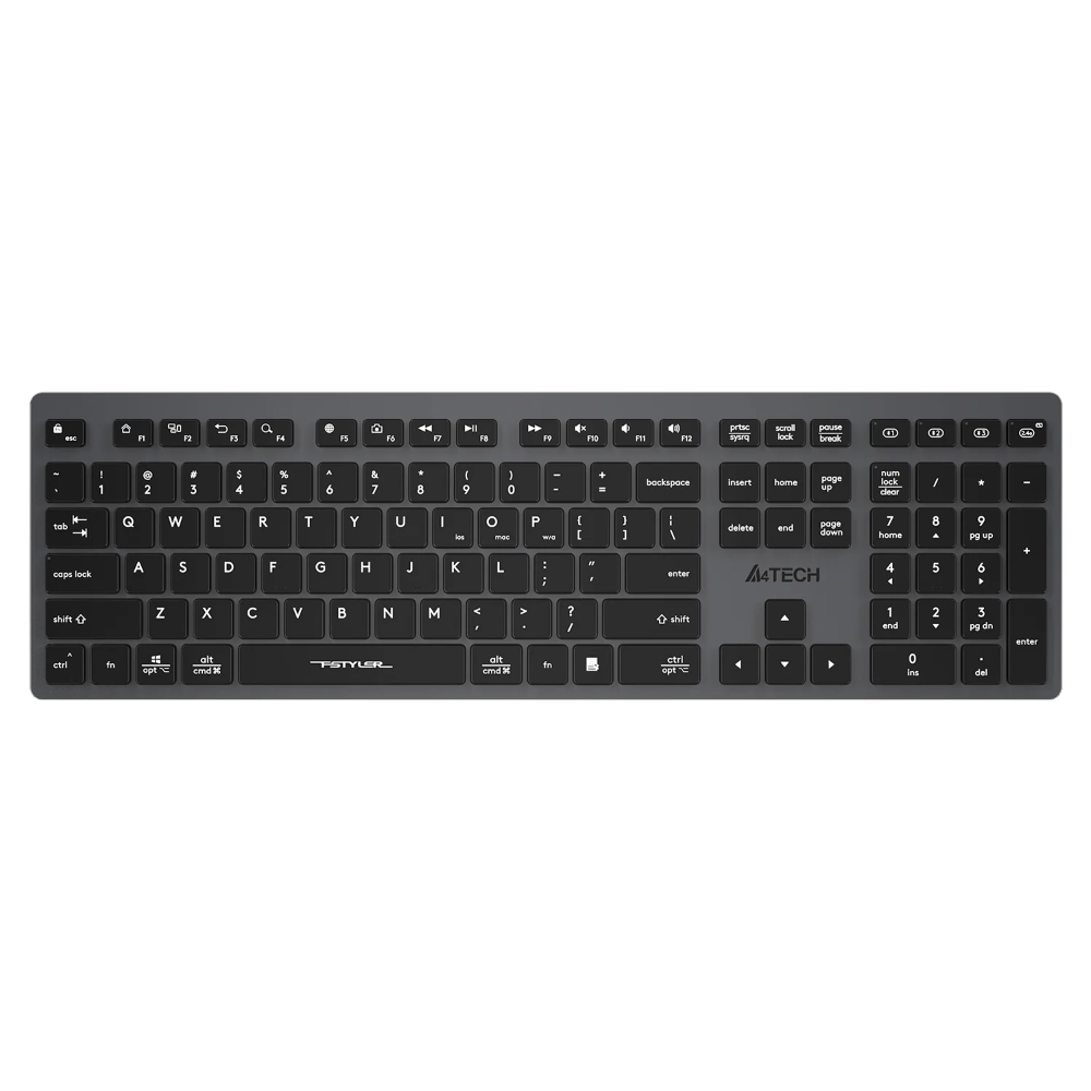 A4tech FBX50C Fstyler Bluetooth & 2.4G Scissor Switch Keyboard, US Layout – Black