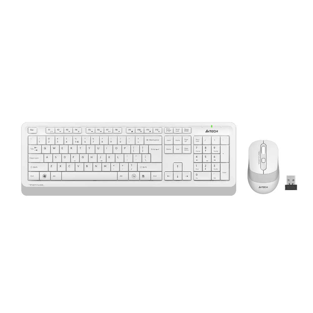 A4tech FG1010S Fstyler Wireless Combo Set (FGK10+FG10S Silent Click), USB, US Layout – White