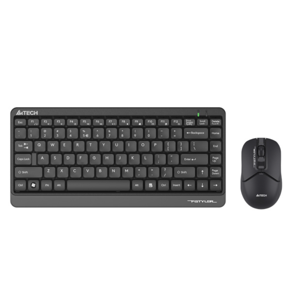A4tech FG1112 Fstyler Sleek Multimedia Compact Wireless Combo Set (FGK11+FG12), USB, US Layout – Black