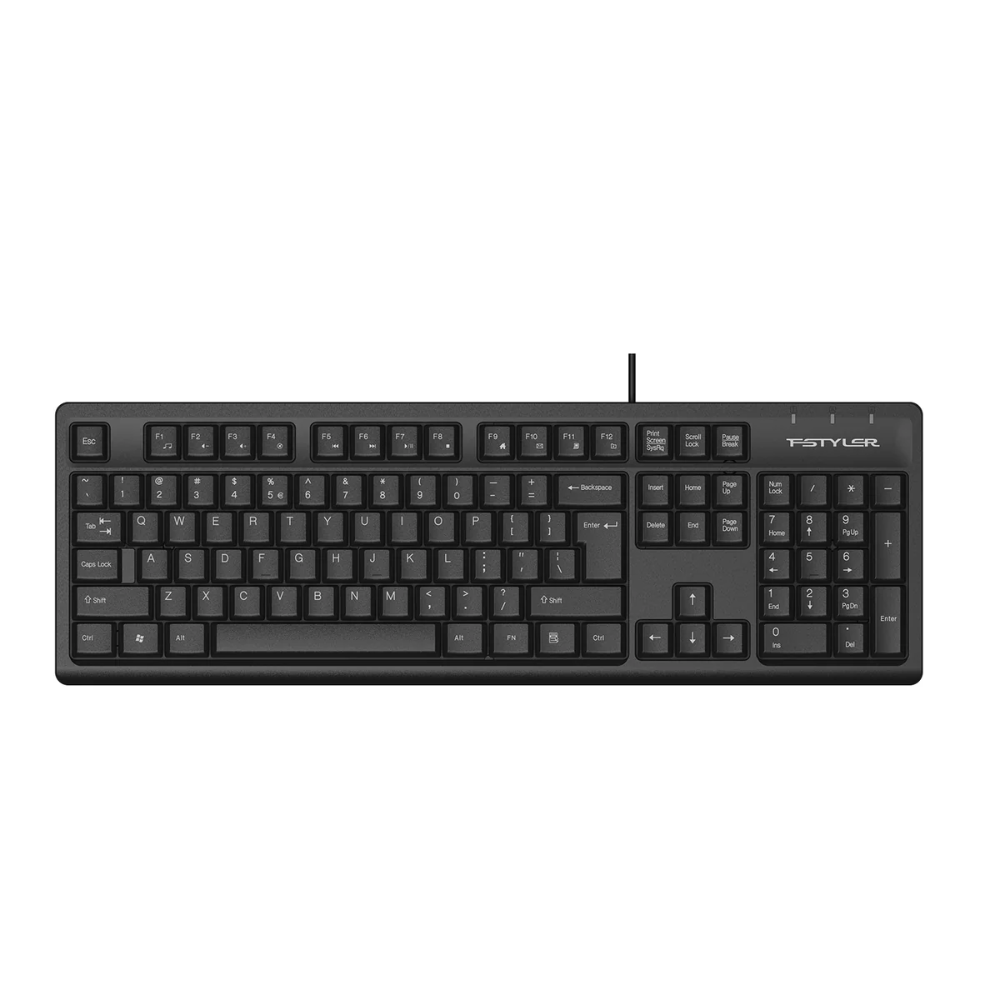 A4tech FK12 Fstyler FN Multimedia Wired Keyboard, USB, US Layout – Black