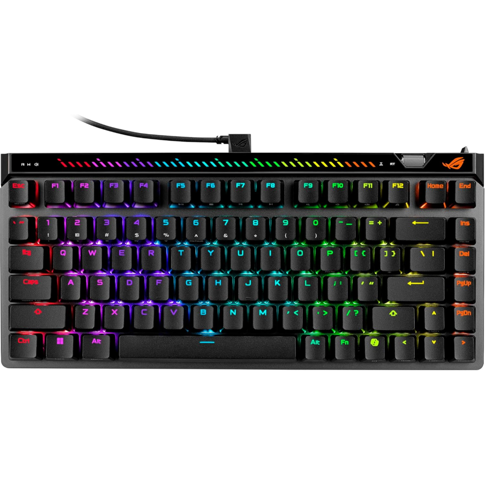 ASUS ROG Falchion Ace 75 HE Wired Analog/Hall Effect Gaming Keyboard, 75% TKL, USB, Hot Swappable HFX V2 Magnetic Switch, Rapid Trigger, 8KHz Polling, ABS Keycap, Carry Case, Web-b