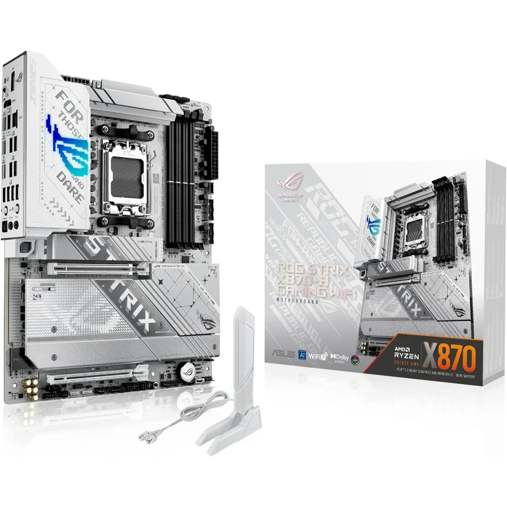 ASUS ROG Strix X870-A Gaming WiFi AM5 ATX Motherboard, 16+2+2 Power Stages, Dynamic OC Switcher, Core Flex, DDR5 AEMP, WiFi 7, 4X M.2, PCIe 5.0, Q-Release Slim, USB4, AI OCing & Ne