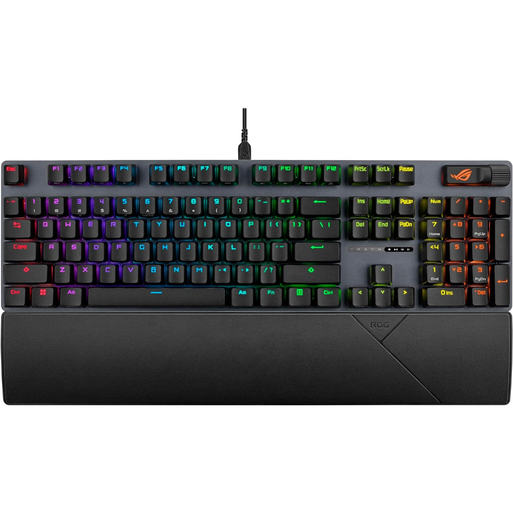ASUS ROG Strix XA11 Scope II Gaming Keyboard, Pre-lubed ROG NX Snow Linear Mechanical Switches, Sound-dampening Foam, PBT Doubleshot Keycaps, Streaming Hotkeys, Multi-Function Cont