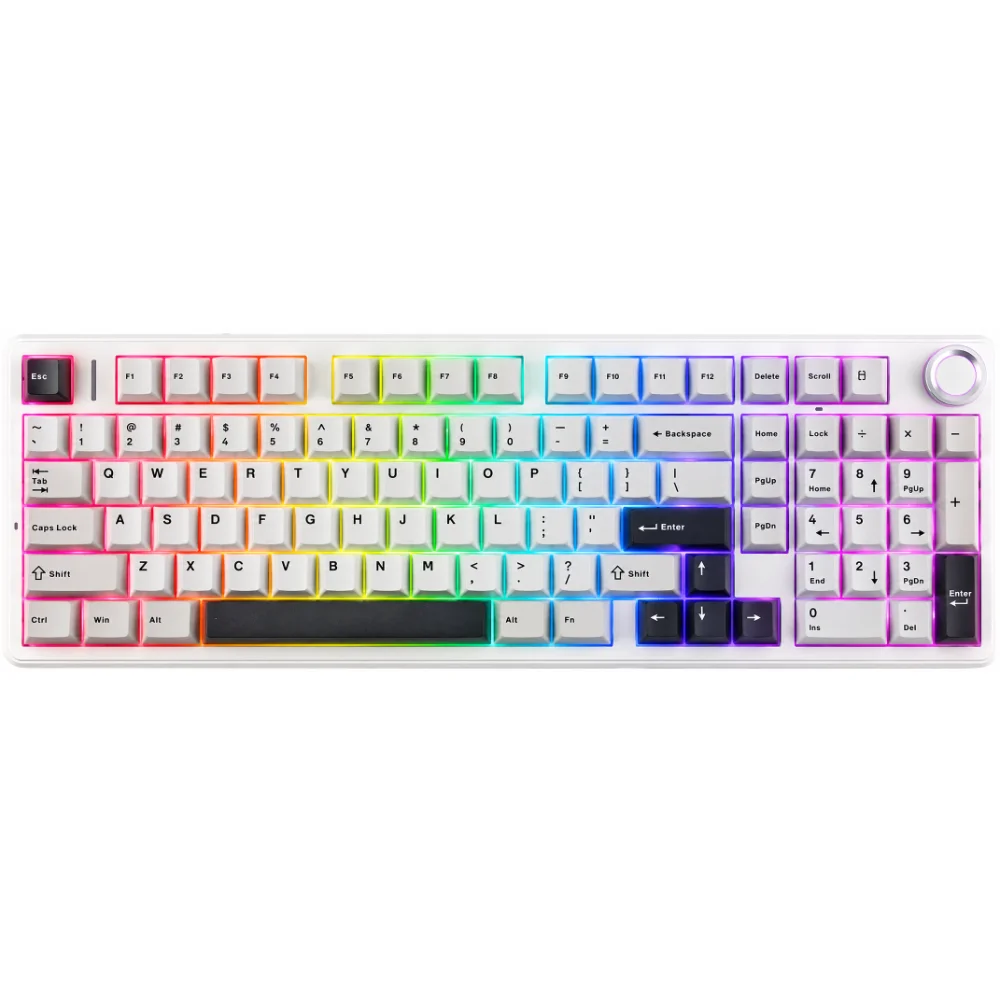 AULA F99 Pro Wireless Mechanical Keyboard, 96% Gasket Hot Swappable Custom Keyboard – Retro Grey – Star Vector Switch (Seiya)