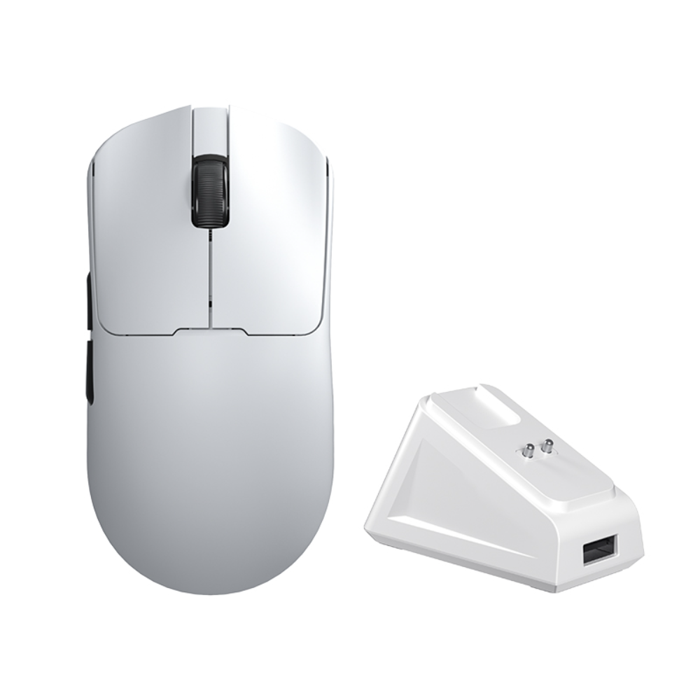 AULA SC380Pro Tri-mode Lightweight Gaming Mouse, 33g, 12000 DPI, PAW3311 Sensor w/ Charging Dock – White