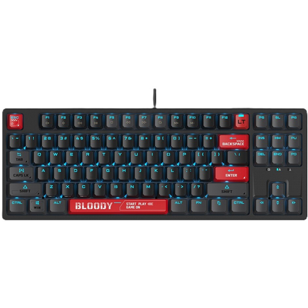 Bloody AT87 ALPHA OPTICAL Mechanical Gaming Keyboard – Red Switches – Bloody Red