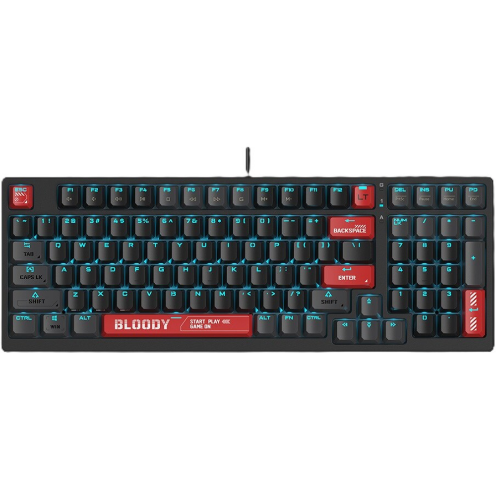 Bloody AT98 ALPHA OPTICAL Mechanical Gaming Keyboard – Red Switches – Black