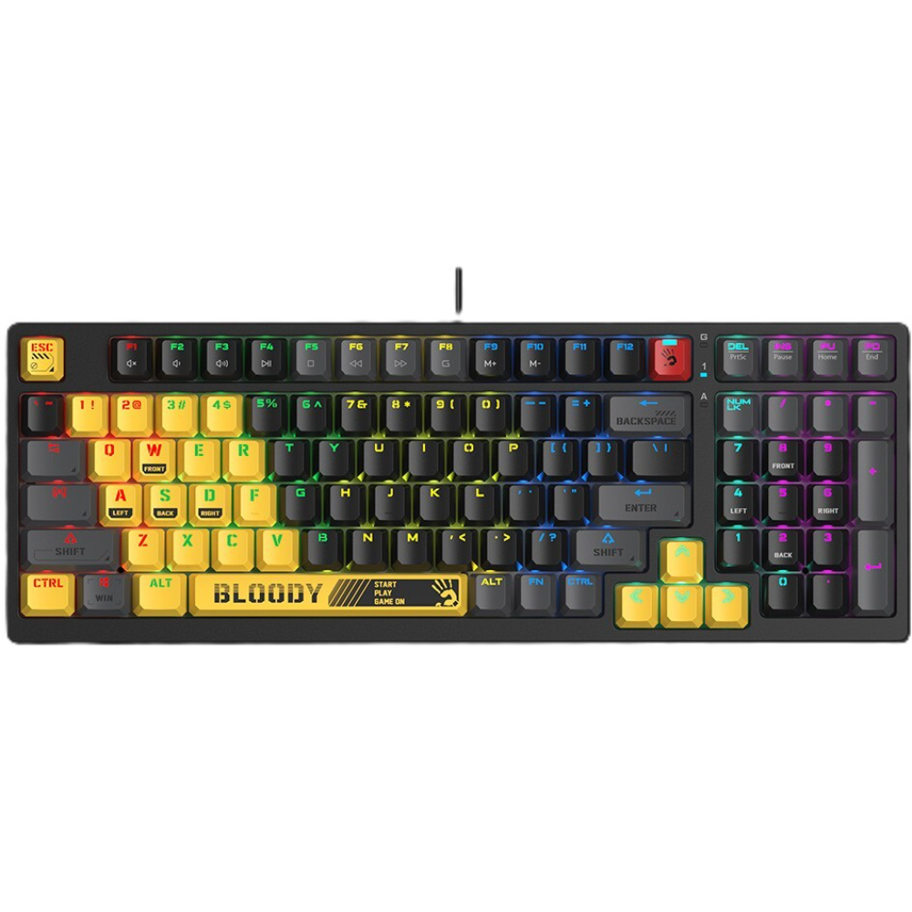 Bloody S98 Mechanical Gaming Keyboard – Red Switches – Sports Lime