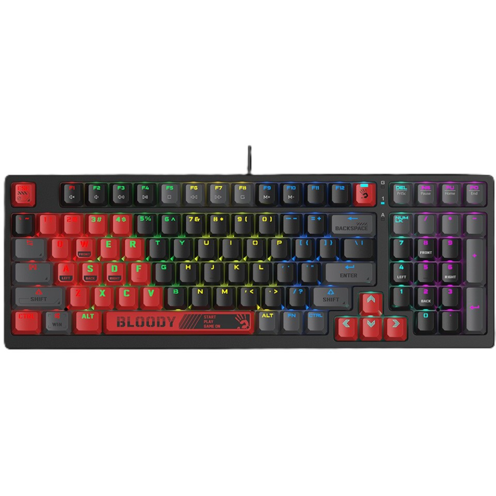 Bloody S98 Mechanical Gaming Keyboard – Red Switches – Sports Red