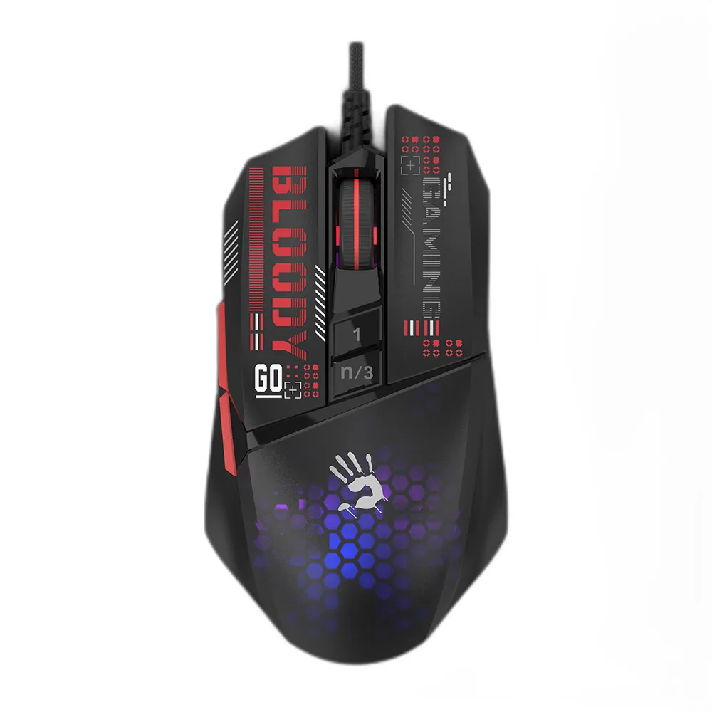 Bloody W60 Max Mini Lightweight RGB Wired Gaming Mouse – Honeycomb Black