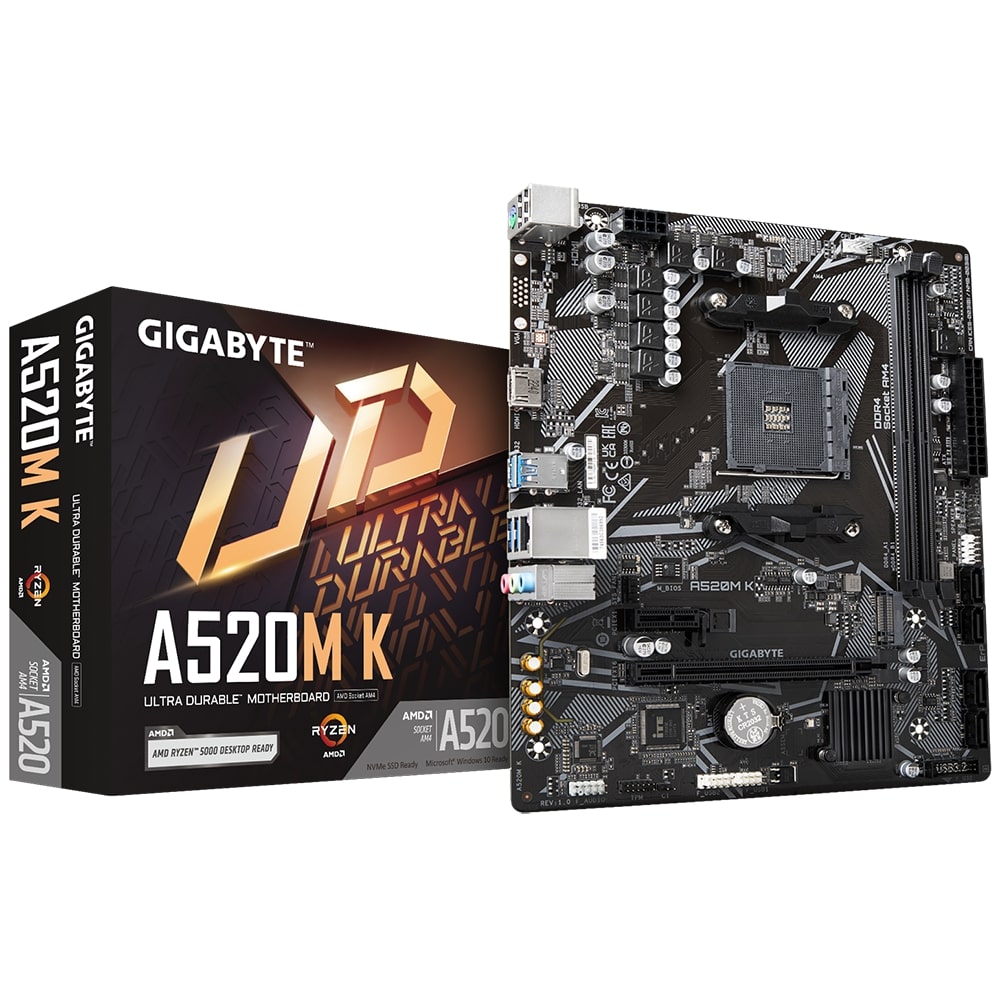 Gigabyte A520M K (rev. 1.0) DDR4 Ultra Durable AMD Motherboard
