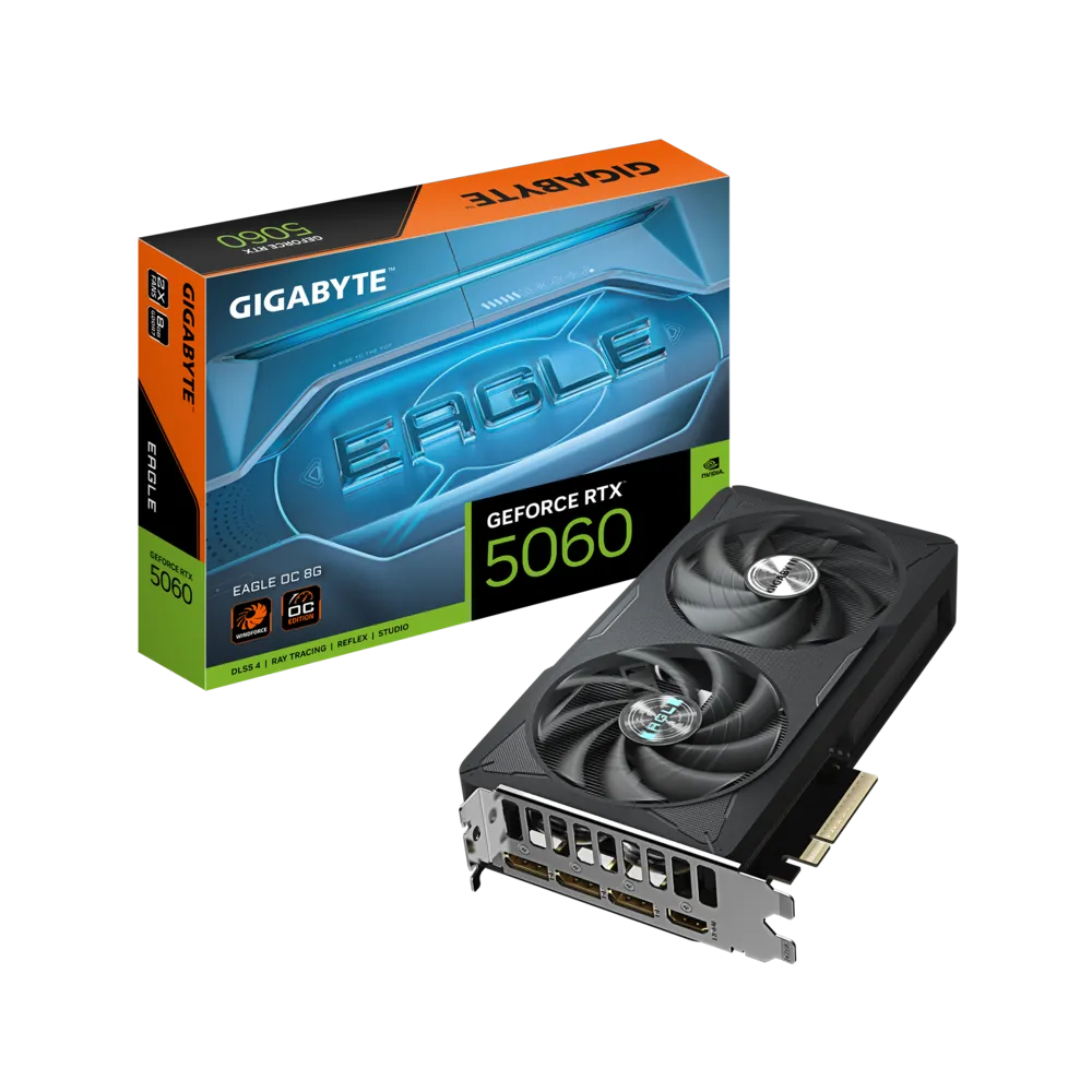 GIGABYTE GeForce RTX 5060 EAGLE OC 8G Graphics Card, PCIe 5.0, GDDR7, GV-N5060EAGLE OC-8GD