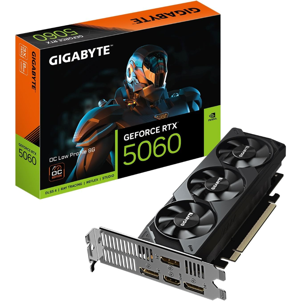 GIGABYTE GeForce RTX 5060 OC Low Profile 8G Graphics Card, PCIe 5.0, GDDR7, GV-N5060OC-8GL