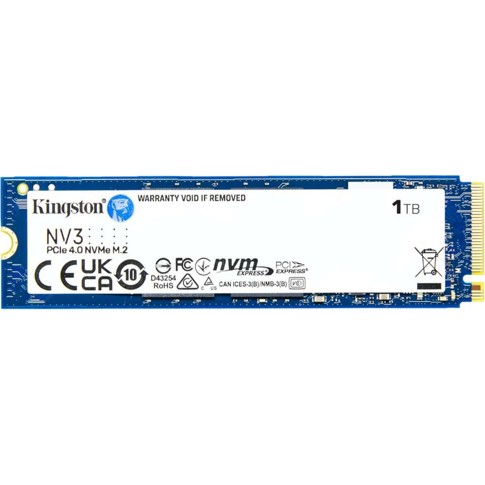 Kingston NV3 1TB M.2 2280 NVMe SSD, SNV3S/1000G, PCIe 4.0 Gen 4×4, Up to 6000 MB/s