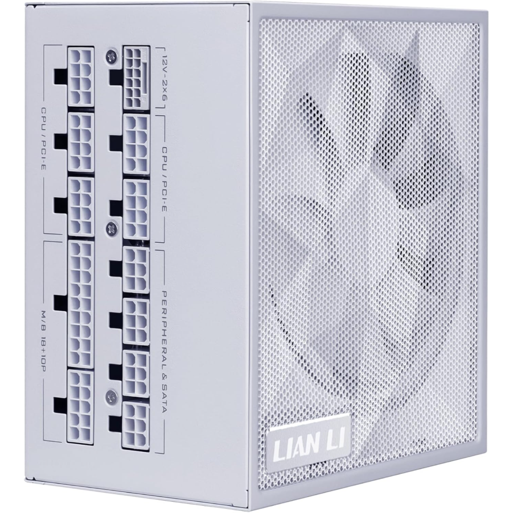 Lian Li SX0850P Platinum 850W ATX 3.1/PCIe 5.1 Power Supply, Native 12V-2×6 Cable, Fully Modular – White
