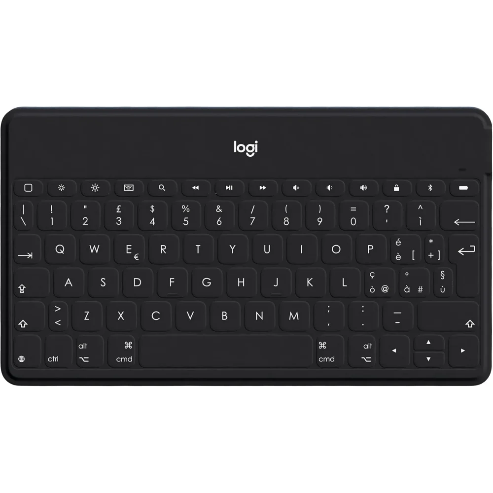 Logitech Keys-To-Go Wireless Bluetooth Keyboard For iPhone, iPad, Smartphone, Tablet, Android, Windows, Apple TV, Ultra-Thin, Ultra-Light, Short-Cut Keys, QWERTY UK Layout – Black