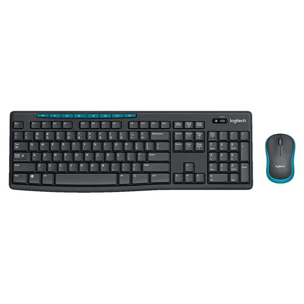 Logitech MK275 Wireless Keyboard and Mouse Combo – Black / Blue