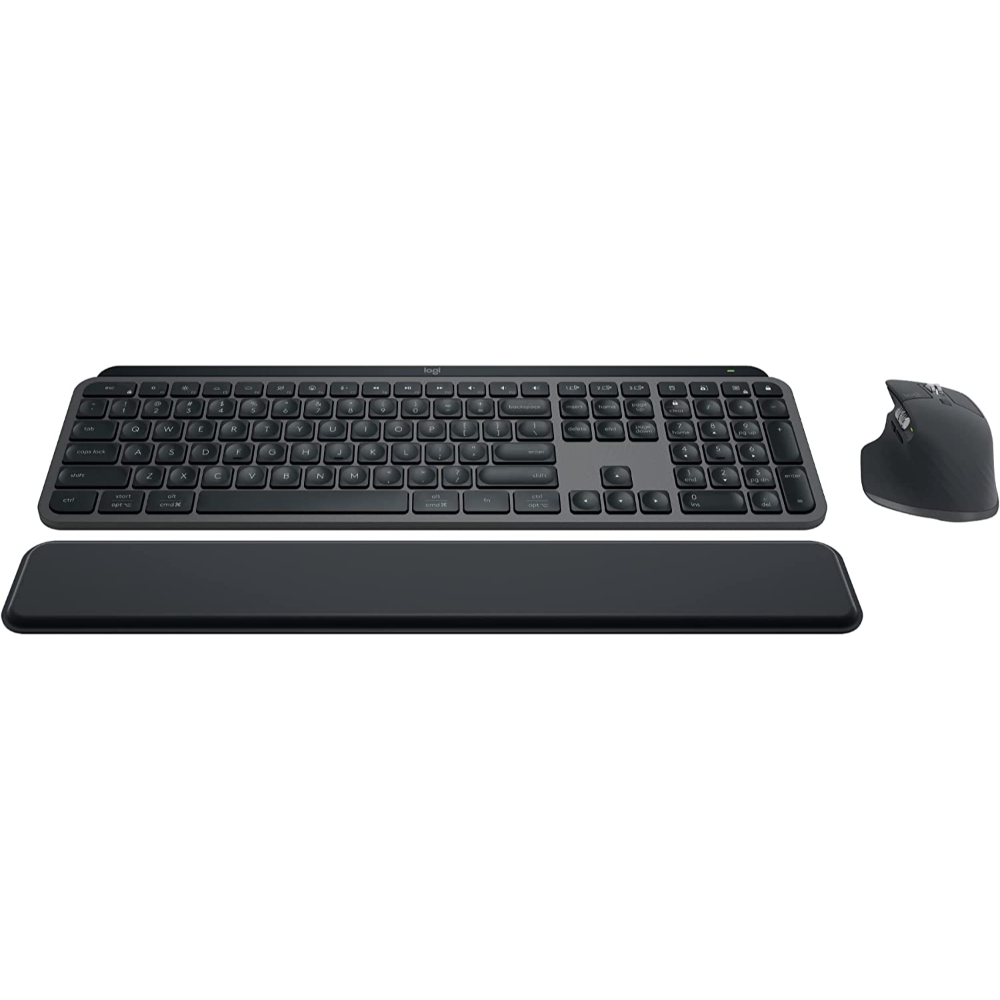 Logitech MX Keys S Combo – Performance Wireless Keyboard and Mouse with Palm Rest