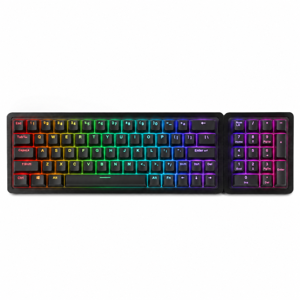 MOUNTAIN Everest 60 Compact RGB Mechanical Keyboard, 64-Key Layout, Aluminum Frame, Hot-Swappable Cherry MX, NKRO, PBT Double-Shot Keycaps, USB-C – Midnight Black/MOUNTAIN TACTILE