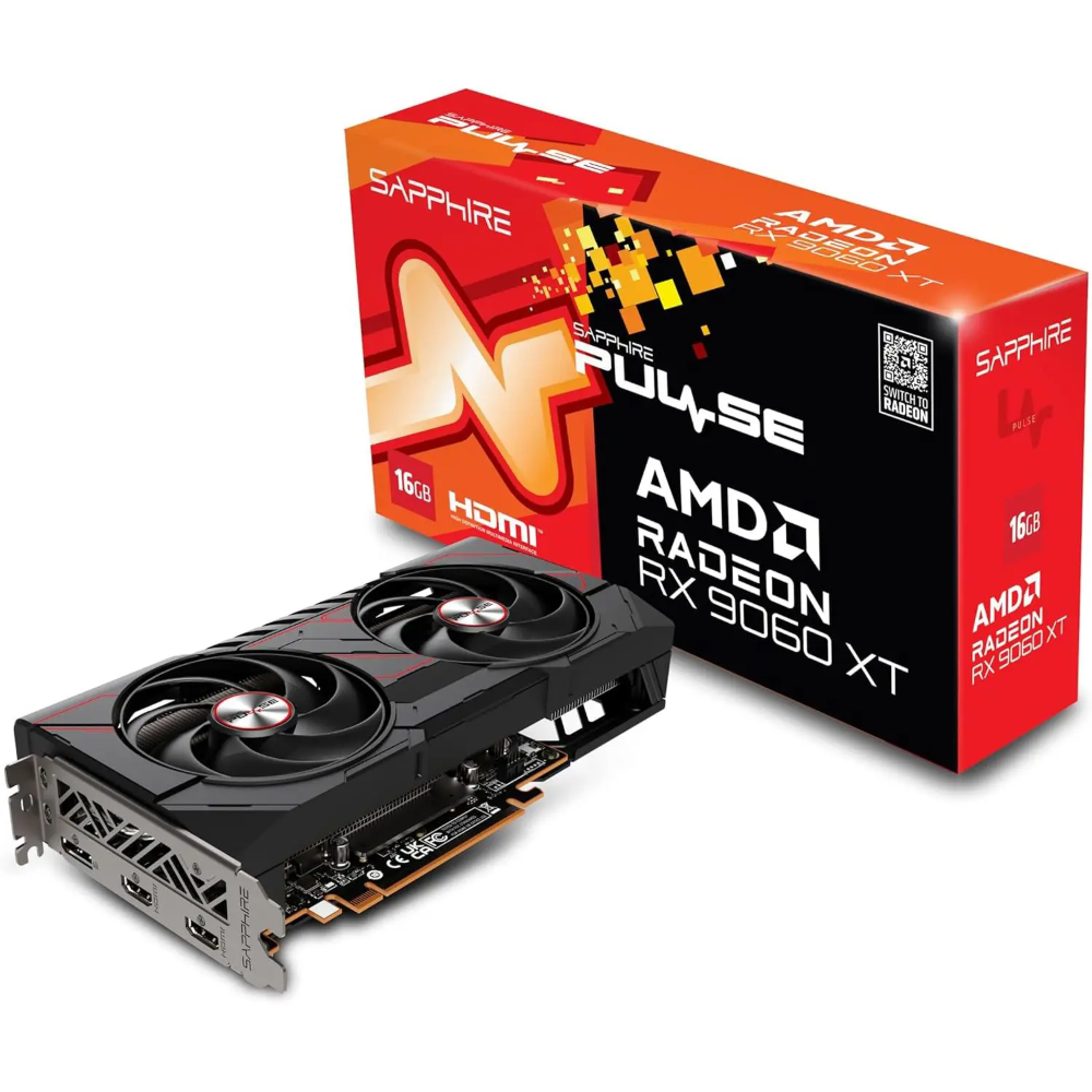 SAPPHIRE 11350-03-20G PULSE AMD Radeon RX 9060 XT OC 16GB Gaming Graphics Card
