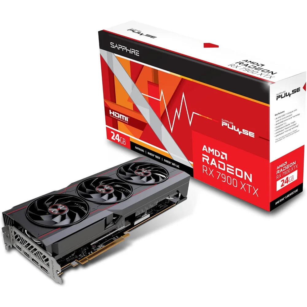 Sapphire 11322-02-20G Pulse AMD Radeon RX 7900 XTX Gaming Graphics Card with 24GB GDDR6, AMD RDNA 3