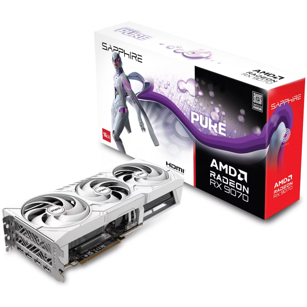 SAPPHIRE 11349-02-20G PURE AMD Radeon RX 9070 OC 16GB Gaming Graphics Card