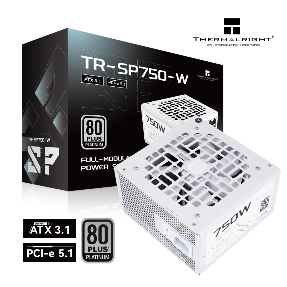 Thermalright SP-750-W 750W 80+ Platinum Fully Modular Power Supply, ATX 3.1/PCIe 5.1 Supported – White