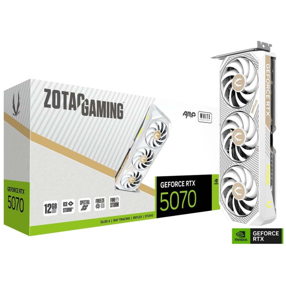 ZOTAC GAMING GeForce RTX 5070 AMP White Edition 12GB GDDR7 Graphics Card